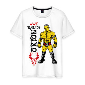 Мужская футболка хлопок с принтом WWE Randy ORTON в Белгороде, 100% хлопок | прямой крой, круглый вырез горловины, длина до линии бедер, слегка спущенное плечо. | mixfight | wwe | бои без правил | микс файт | миксфайт | рестлер | рэнди