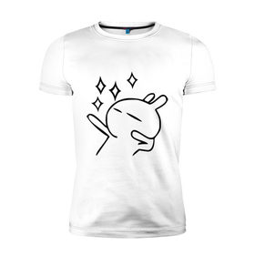 Мужская футболка премиум с принтом Disco rabbit в Белгороде, 92% хлопок, 8% лайкра | приталенный силуэт, круглый вырез ворота, длина до линии бедра, короткий рукав | disco rabbit | диско кролик | дискотека | кролик
