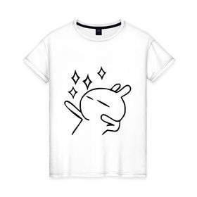 Женская футболка хлопок с принтом Disco rabbit в Белгороде, 100% хлопок | прямой крой, круглый вырез горловины, длина до линии бедер, слегка спущенное плечо | disco rabbit | диско кролик | дискотека | кролик