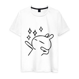 Мужская футболка хлопок с принтом Disco rabbit в Белгороде, 100% хлопок | прямой крой, круглый вырез горловины, длина до линии бедер, слегка спущенное плечо. | disco rabbit | диско кролик | дискотека | кролик