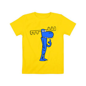 Детская футболка хлопок с принтом Лось в Белгороде, 100% хлопок | круглый вырез горловины, полуприлегающий силуэт, длина до линии бедер | Тематика изображения на принте: happy tree friends | лось