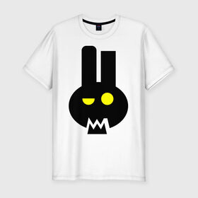 Мужская футболка премиум с принтом Злой зайка в Белгороде, 92% хлопок, 8% лайкра | приталенный силуэт, круглый вырез ворота, длина до линии бедра, короткий рукав | заяц | злой зайка
