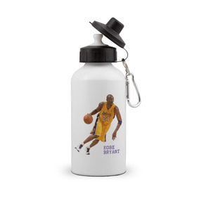 Бутылка спортивная с принтом Kobe Bryant - Lakers в Белгороде, металл | емкость — 500 мл, в комплекте две пластиковые крышки и карабин для крепления | kobe bryant | lakers | nba | баскет | коби брайнт | нба