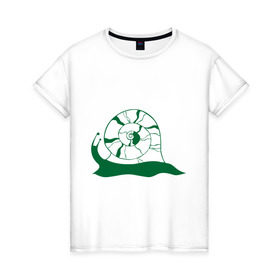 Женская футболка хлопок с принтом Улитка (2) в Белгороде, 100% хлопок | прямой крой, круглый вырез горловины, длина до линии бедер, слегка спущенное плечо | моллюск | улитка