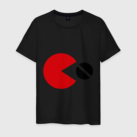 Мужская футболка хлопок с принтом Pacman (2) в Белгороде, 100% хлопок | прямой крой, круглый вырез горловины, длина до линии бедер, слегка спущенное плечо. | pack man | packman | денди | игры на денди | пакман