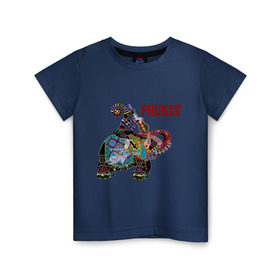 Детская футболка хлопок с принтом Phuket (4) в Белгороде, 100% хлопок | круглый вырез горловины, полуприлегающий силуэт, длина до линии бедер | Тематика изображения на принте: слон