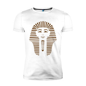 Мужская футболка премиум с принтом Natural King в Белгороде, 92% хлопок, 8% лайкра | приталенный силуэт, круглый вырез ворота, длина до линии бедра, короткий рукав | egypt | египет | египетские пирамиды | желтое море | нил | пирамиды | фараон | хургада