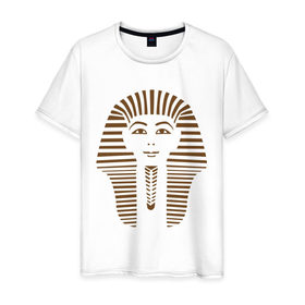 Мужская футболка хлопок с принтом Natural King в Белгороде, 100% хлопок | прямой крой, круглый вырез горловины, длина до линии бедер, слегка спущенное плечо. | egypt | египет | египетские пирамиды | желтое море | нил | пирамиды | фараон | хургада