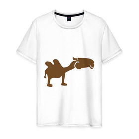 Мужская футболка хлопок с принтом Navy camel в Белгороде, 100% хлопок | прямой крой, круглый вырез горловины, длина до линии бедер, слегка спущенное плечо. | camel | egyptian | navy camel | верблюд | египет | каир | кэмл | тур в египет | туризм