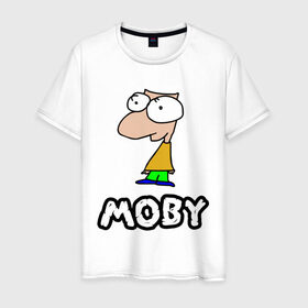 Мужская футболка хлопок с принтом Moby в Белгороде, 100% хлопок | прямой крой, круглый вырез горловины, длина до линии бедер, слегка спущенное плечо. | dj | moby | диджей | певцы | прикольные