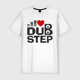Мужская футболка премиум с принтом Dubstep love в Белгороде, 92% хлопок, 8% лайкра | приталенный силуэт, круглый вырез ворота, длина до линии бедра, короткий рукав | эквалайзер