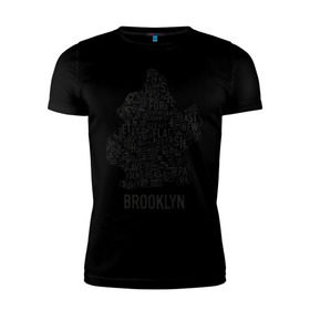 Мужская футболка премиум с принтом Brooklyn в Белгороде, 92% хлопок, 8% лайкра | приталенный силуэт, круглый вырез ворота, длина до линии бедра, короткий рукав | Тематика изображения на принте: gangsta | gansta | hip | hip hop | hop | rap | бруклин | рэп | хип | хип хоп | хипхоп | хоп
