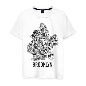 Мужская футболка хлопок с принтом Brooklyn в Белгороде, 100% хлопок | прямой крой, круглый вырез горловины, длина до линии бедер, слегка спущенное плечо. | gangsta | gansta | hip | hip hop | hop | rap | бруклин | рэп | хип | хип хоп | хипхоп | хоп
