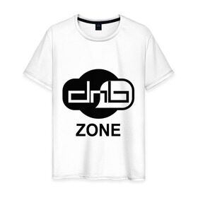 Мужская футболка хлопок с принтом DNB zone в Белгороде, 100% хлопок | прямой крой, круглый вырез горловины, длина до линии бедер, слегка спущенное плечо. | dnb | zone | бас | драм