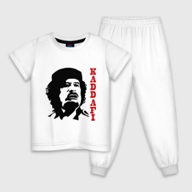 Детская пижама хлопок с принтом Каддафи (2) в Белгороде, 100% хлопок |  брюки и футболка прямого кроя, без карманов, на брюках мягкая резинка на поясе и по низу штанин
 | Тематика изображения на принте: восток | деятель | каддафи | ливия | министр | муамар