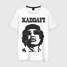 Мужская футболка хлопок с принтом Каддафи (4) в Белгороде, 100% хлопок | прямой крой, круглый вырез горловины, длина до линии бедер, слегка спущенное плечо. | восток | каддафи | ливия | министр | муамар