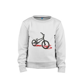 Детский свитшот хлопок с принтом BMX 1 в Белгороде, 100% хлопок | круглый вырез горловины, эластичные манжеты, пояс и воротник | bmx | велик | вело | велогонки | велорейсинг | велосипед | спортивный велосипед | фрирайд | эктрим