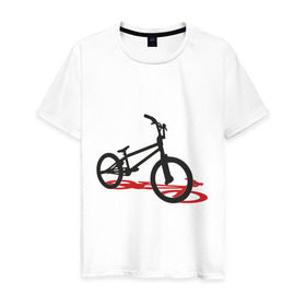 Мужская футболка хлопок с принтом BMX 1 в Белгороде, 100% хлопок | прямой крой, круглый вырез горловины, длина до линии бедер, слегка спущенное плечо. | bmx | велик | вело | велогонки | велорейсинг | велосипед | спортивный велосипед | фрирайд | эктрим