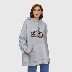 Худи SuperOversize хлопок с принтом BMX 1 в Белгороде, 70% хлопок, 30% полиэстер, мягкий начес внутри | карман-кенгуру, эластичная резинка на манжетах и по нижней кромке, двухслойный капюшон
 | bmx | велик | вело | велогонки | велорейсинг | велосипед | спортивный велосипед | фрирайд | эктрим