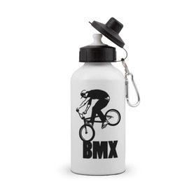 Бутылка спортивная с принтом BMX 3 в Белгороде, металл | емкость — 500 мл, в комплекте две пластиковые крышки и карабин для крепления | Тематика изображения на принте: bmx | free style | бмэкс | велик | вело | велосипедист | фристайл | экстрим | экстримальный