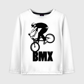 Детский лонгслив хлопок с принтом BMX 3 в Белгороде, 100% хлопок | круглый вырез горловины, полуприлегающий силуэт, длина до линии бедер | bmx | free style | бмэкс | велик | вело | велосипедист | фристайл | экстрим | экстримальный