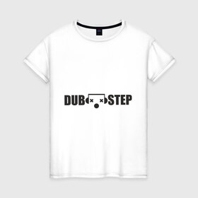 Женская футболка хлопок с принтом Dubstep music man в Белгороде, 100% хлопок | прямой крой, круглый вырез горловины, длина до линии бедер, слегка спущенное плечо | dubstep | music men | дабстеп | человек