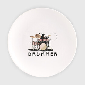 Тарелка с принтом Drummer в Белгороде, фарфор | диаметр - 210 мм
диаметр для нанесения принта - 120 мм | Тематика изображения на принте: dnb | drummer | барабанщик | барабаны | драм н басс | драммер | драмнбас | ударник | ударные