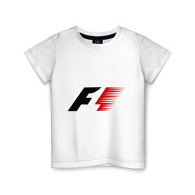 Детская футболка хлопок с принтом Formula 1 в Белгороде, 100% хлопок | круглый вырез горловины, полуприлегающий силуэт, длина до линии бедер | Тематика изображения на принте: формула 1