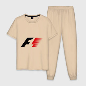 Мужская пижама хлопок с принтом Formula 1 в Белгороде, 100% хлопок | брюки и футболка прямого кроя, без карманов, на брюках мягкая резинка на поясе и по низу штанин
 | формула 1