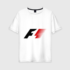 Женская футболка хлопок Oversize с принтом Formula 1 в Белгороде, 100% хлопок | свободный крой, круглый ворот, спущенный рукав, длина до линии бедер
 | формула 1