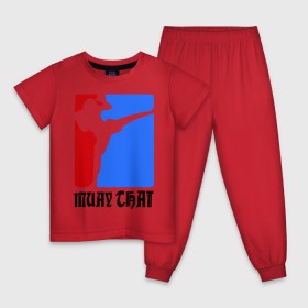 Детская пижама хлопок с принтом Muay Thai (Муай Тай) в Белгороде, 100% хлопок |  брюки и футболка прямого кроя, без карманов, на брюках мягкая резинка на поясе и по низу штанин
 | емельяненко