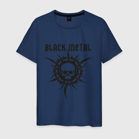 Мужская футболка хлопок с принтом Black metal (2) в Белгороде, 100% хлопок | прямой крой, круглый вырез горловины, длина до линии бедер, слегка спущенное плечо. | скелет