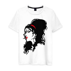 Мужская футболка хлопок с принтом Amy Winehouse в Белгороде, 100% хлопок | прямой крой, круглый вырез горловины, длина до линии бедер, слегка спущенное плечо. | живая музыка | импровизация | певица | певица эми уайнхаус.джаз | саксофон
