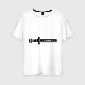 Женская футболка хлопок Oversize с принтом Славянская сила в Белгороде, 100% хлопок | свободный крой, круглый ворот, спущенный рукав, длина до линии бедер
 | меч | русская сила | русский | славяне