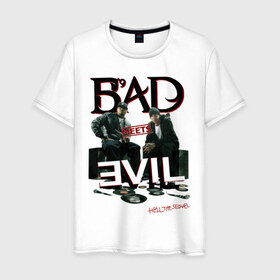 Мужская футболка хлопок с принтом Bad Meets Evil(1) в Белгороде, 100% хлопок | прямой крой, круглый вырез горловины, длина до линии бедер, слегка спущенное плечо. | 