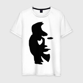 Мужская футболка хлопок с принтом Двойное изображение! в Белгороде, 100% хлопок | прямой крой, круглый вырез горловины, длина до линии бедер, слегка спущенное плечо. | 