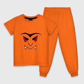 Детская пижама хлопок с принтом Лицо дракулы в Белгороде, 100% хлопок |  брюки и футболка прямого кроя, без карманов, на брюках мягкая резинка на поясе и по низу штанин
 | 