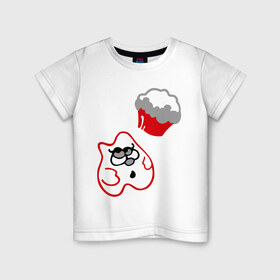 Детская футболка хлопок с принтом Пироженка в Белгороде, 100% хлопок | круглый вырез горловины, полуприлегающий силуэт, длина до линии бедер | вкусное | вкуснотища | вкусняшка | десерт | печенье | пирожное | сладкое | сладость