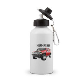 Бутылка спортивная с принтом Hummer в Белгороде, металл | емкость — 500 мл, в комплекте две пластиковые крышки и карабин для крепления | humer | hummer | авто | автобренды | автомобиль | машинки | машины | мерседес | тачки | хамер | хаммер