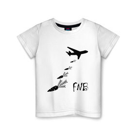 Детская футболка хлопок с принтом Еда вместо бомб в Белгороде, 100% хлопок | круглый вырез горловины, полуприлегающий силуэт, длина до линии бедер | бомбы | еда | морковки | самолет