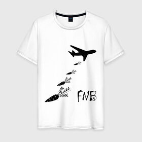 Мужская футболка хлопок с принтом Еда вместо бомб в Белгороде, 100% хлопок | прямой крой, круглый вырез горловины, длина до линии бедер, слегка спущенное плечо. | бомбы | еда | морковки | самолет