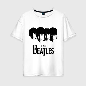 Женская футболка хлопок Oversize с принтом The Beatles в Белгороде, 100% хлопок | свободный крой, круглый ворот, спущенный рукав, длина до линии бедер
 | 60s | 60е | beatles | rock | битлз | битлы | леннон | ленон | макартни | музыка | ретро | рок