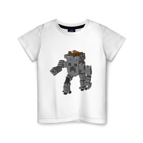 Детская футболка хлопок с принтом Minecraft robo в Белгороде, 100% хлопок | круглый вырез горловины, полуприлегающий силуэт, длина до линии бедер | крипер