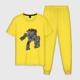 Мужская пижама хлопок с принтом Minecraft robo в Белгороде, 100% хлопок | брюки и футболка прямого кроя, без карманов, на брюках мягкая резинка на поясе и по низу штанин
 | крипер