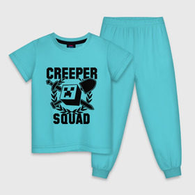 Детская пижама хлопок с принтом Minecraft Squad в Белгороде, 100% хлопок |  брюки и футболка прямого кроя, без карманов, на брюках мягкая резинка на поясе и по низу штанин
 | крипер