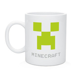 Кружка с принтом Minecraft logo grey (5) в Белгороде, керамика | объем — 330 мл, диаметр — 80 мм. Принт наносится на бока кружки, можно сделать два разных изображения | крипер