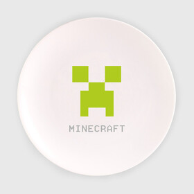 Тарелка с принтом Minecraft logo grey (5) в Белгороде, фарфор | диаметр - 210 мм
диаметр для нанесения принта - 120 мм | крипер