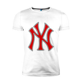 Мужская футболка премиум с принтом NY Yankees red в Белгороде, 92% хлопок, 8% лайкра | приталенный силуэт, круглый вырез ворота, длина до линии бедра, короткий рукав | baseball | major league basebal | mlb | ny | staten island | yankees | америка | бейсбол | бита | главная лига бейсбола | нью йорк янкиз | статен айленд | сша | янки