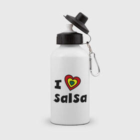 Бутылка спортивная с принтом Я люблю сальсу в Белгороде, металл | емкость — 500 мл, в комплекте две пластиковые крышки и карабин для крепления | bachata | i love | i love salsa | lambada | latina | salsa | бачата | ламбада | латина | латиноамериканская музыка | латиноамериканские танцы | сальса | танго | танец | танцы | ча ча ча | я люблю | я люблю сальсу