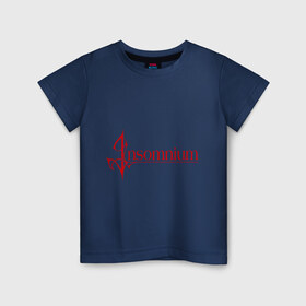 Детская футболка хлопок с принтом Insomnium logo в Белгороде, 100% хлопок | круглый вырез горловины, полуприлегающий силуэт, длина до линии бедер | insomnium | insomnium logo | rock | музыка | рок | тяжелый рок | тяжеляк